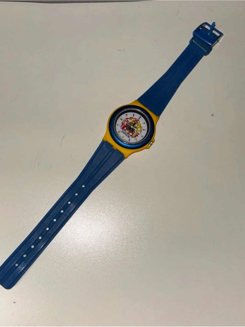 Vintage Expo 86 Swatch Mens Wrist Watch Vancouver Untested READ Needs New Bat